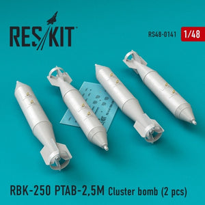 RESKIT RS48-0141 RBK-250 PTAB-2.5M Cluster bomb (4 pcs) 1/48