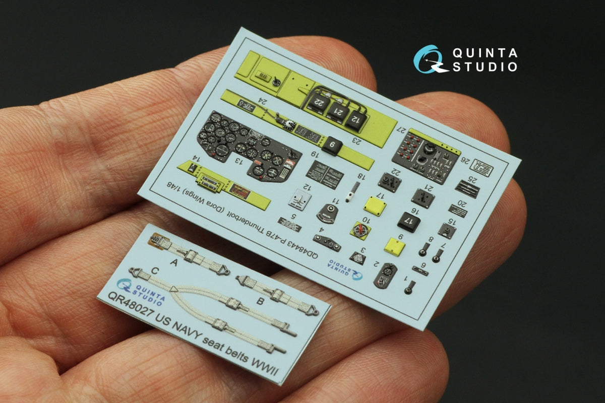 Quinta Studio QD48443 P-47B Thunderbolt 3D-Printed colored Interior on decal paper (Dora Wings) 1/48 – imagen 5