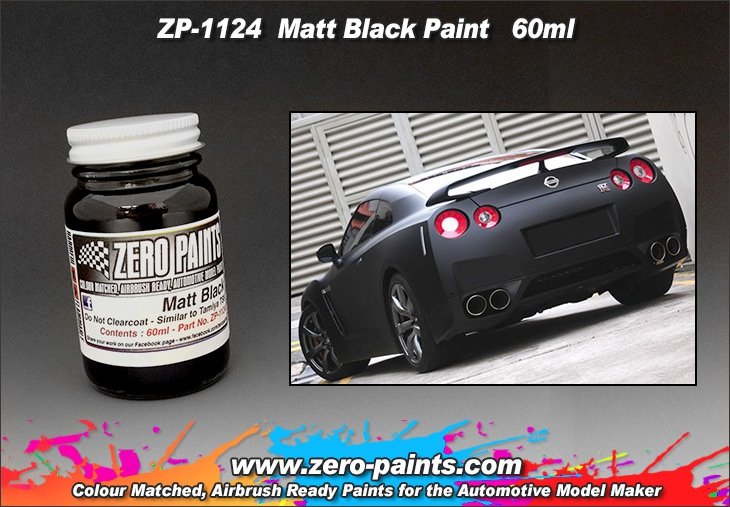 Peinture noire mate Zero Paints ZP-1124 (noir mat) - 60 ml