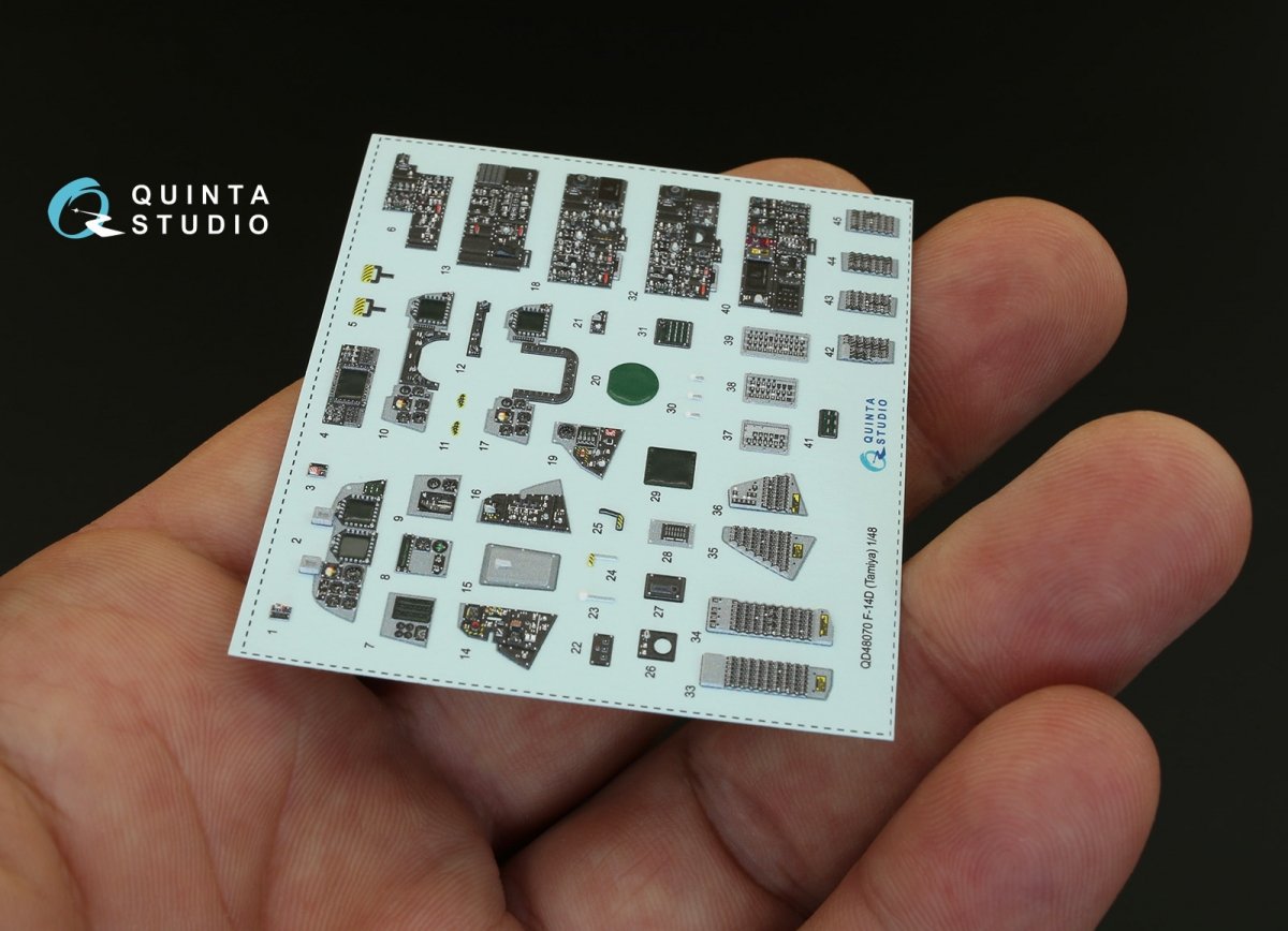 Quinta Studio QD48070 F-14D 3D-Printed &amp;amp; colored Interior on decal paper (for Tamiya kit) 1/48 – image 5