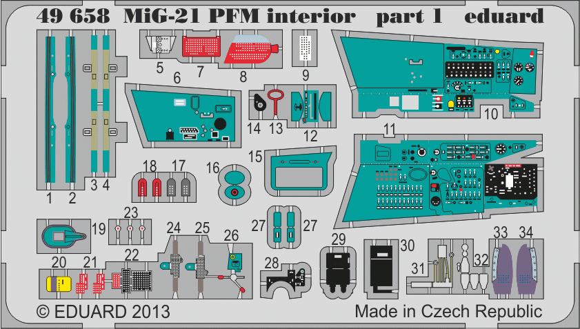 Intérieur du MiG-21PFM Eduard 49658, échelle 1/48. – image 2