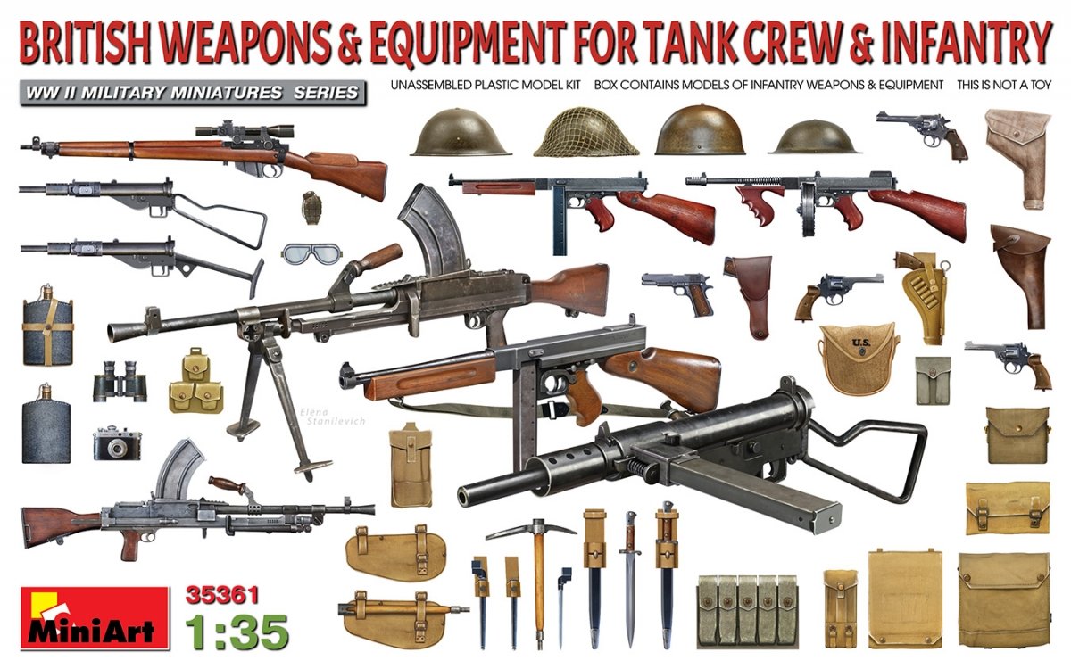 MiniArt 35361 BRITISH WEAPONS &amp; EQUIPMENT FOR TANK CREW &amp; INFANTRY 1/35