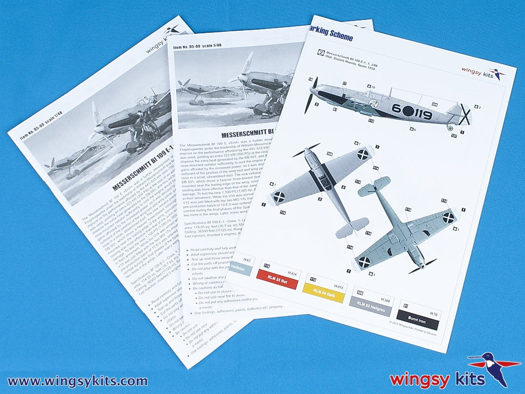 Wingsy Kits D5-09 MESSERSCHMITT Bf 109 E-1 and E-3 Legion Condor 1/48 – image 16