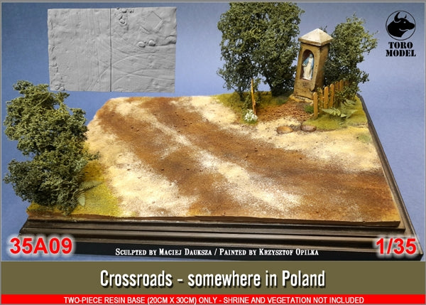 Toro 35A09 Rozdroża - gdzieś w Polsce - dwuczęściowa podstawa żywiczna 20x30cm 1/35