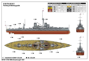Trumpeter 06704 HMS DeadNought 1907 1/700 – obrázek 4