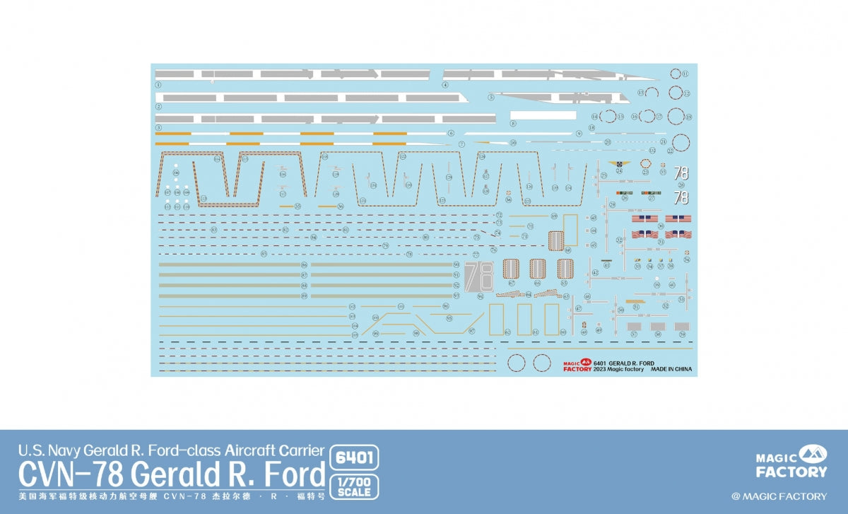 Magic Factory 6401 USS Gerald R. Ford (CVN-78) - US Navy Gerald R.Ford - class Aircraft Carrier 1/700 – obrázek 16