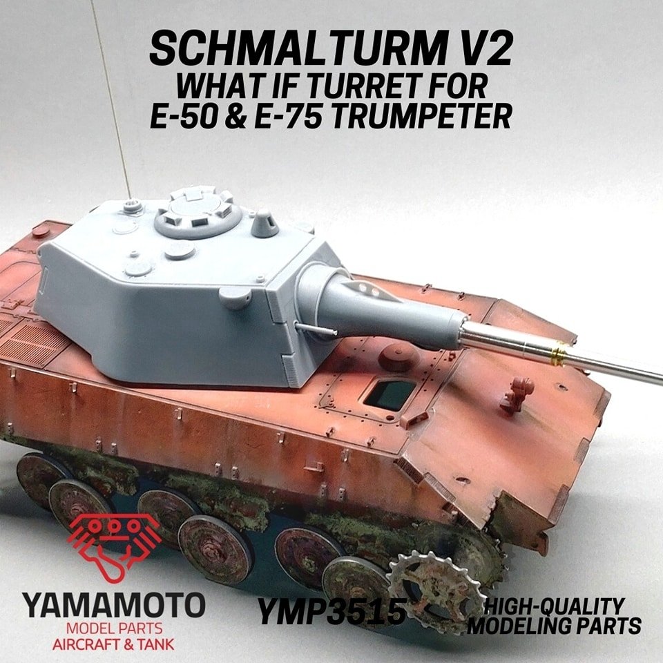 Yamamoto Model Parts YMP3515 SCHMALTURM V2 &amp;quot;WHAT IF&amp;quot; TURRET FOR E-50 &amp;amp; E-75 TRUMPETER 1/35 – image 3