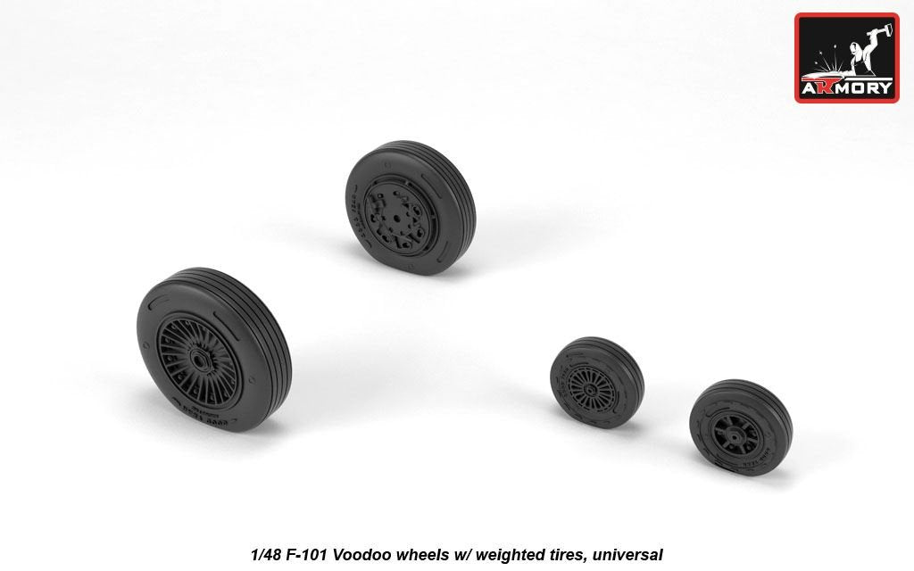 Armory Models AW48318 F-101 Voodoo wheels w/ optional nose wheels &amp;amp; weighted tires 1/48