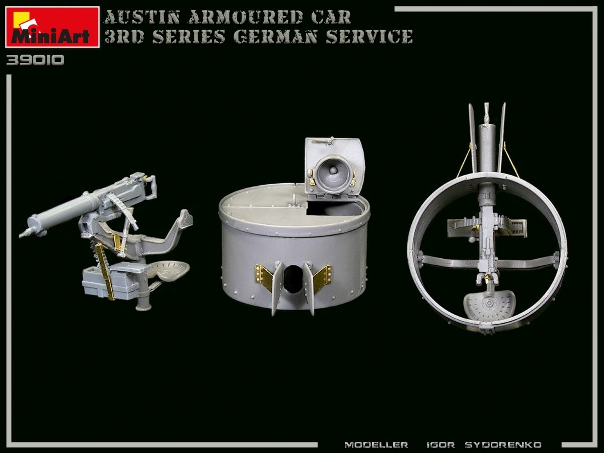 Miniart 39010 AUSTIN ARMORED CAR 3rd SERIES: GERMAN, AUSTRO-HUNGARIAN, FINNISH SERVICE. INTERIOR KIT 1/35 – immagine 6