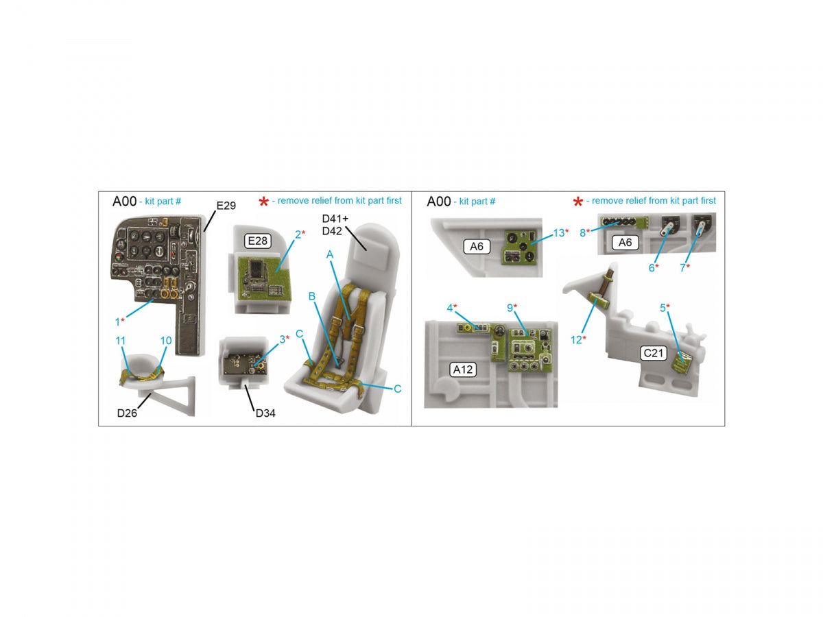 Quinta Studio QD72138 Bristol Beaufort Mk.I 3D-Printed colored Interior on decal paper (Airfix) 1/72 – obrázek 2