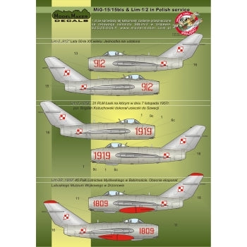ModelMaker Decals D48023 MiG-15/15bis &amp;amp; Lim-1/2 in Polish service – image 2