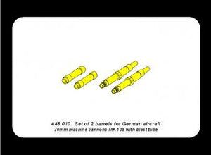 Aber A48 010 Set of 2 barrels for German aircraft 30mm machine cannons MK 108 with blast tube 1/48 – Bild 5