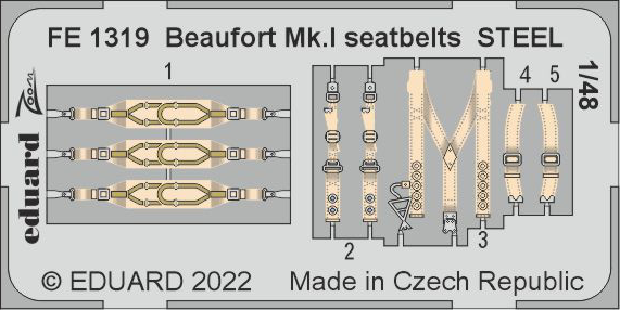Eduard FE1319 Beaufort Mk. And seatbelts STEEL ICM 1/48