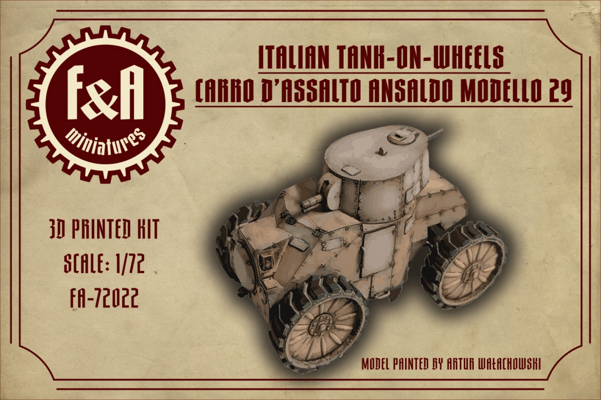 F&amp;A Miniatures FA-72022 Carro D'Assalto Ansaldo Modello 29 1/72