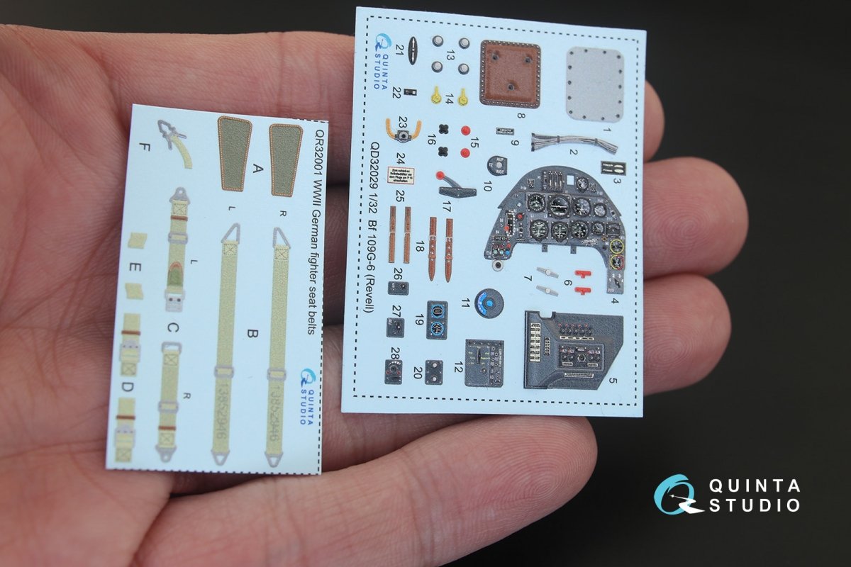 Quinta Studio QD32029 Bf 109G-6 3D-Printed &amp;amp; colored Interior on decal paper (for Revell kit) 1/32 – Bild 2