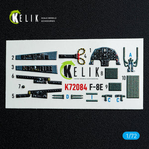 Kelik K72084 F-8E Crusader - interior 3D decals for Academy kit 1/72