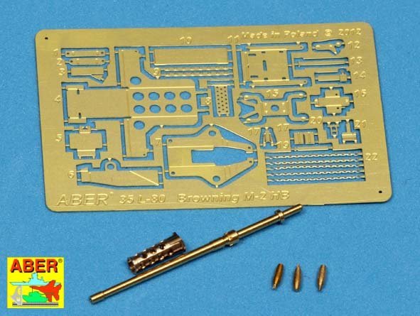 Aber 35L-080 Barrel for US heavy machine gun cal .50 Browning M2 HB (1/35)