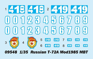 Trumpeter 09548 Russian T-72A Mod1985 MBT 1/35 – image 4