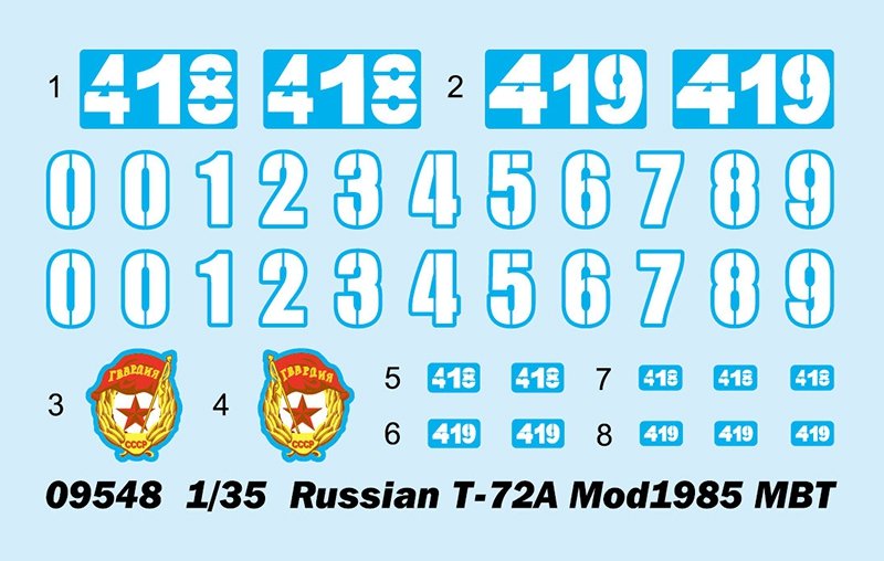 Trumpeter 09548 Russian T-72A Mod1985 MBT 1/35 – image 4