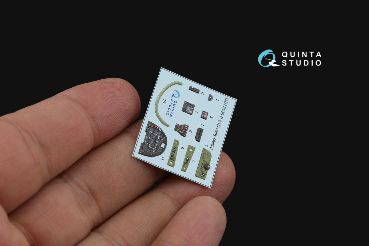 Quinta Studio QD72139 P-51D early 3D-Printed colored Interior on decal paper (Airfix) 1/72 – image 5