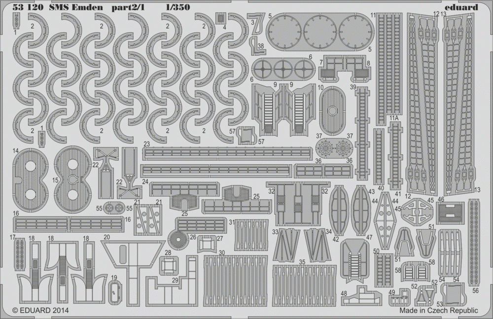 Eduard 53120 SMS Emden part 2 REVELL 1/350 – obrázek 2