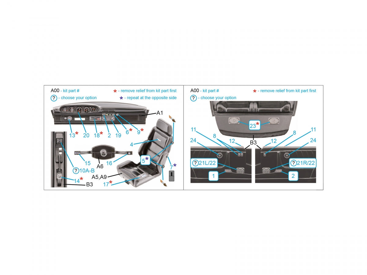 Quinta Studio QD24019 Porsche 911 Turbo (930) 3D-Printed colored Interior on decal paper (Tamiya) 1/24 – Bild 2