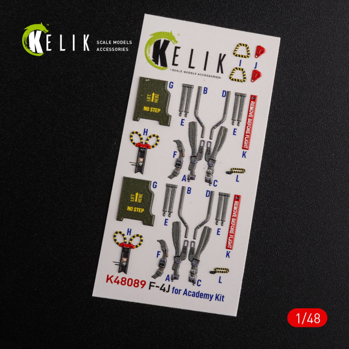 KELIK K48089 F-4J &amp;quot;Phantom II&amp;quot; interior 3D decals for Academy kit 1/48 – obrázek 3