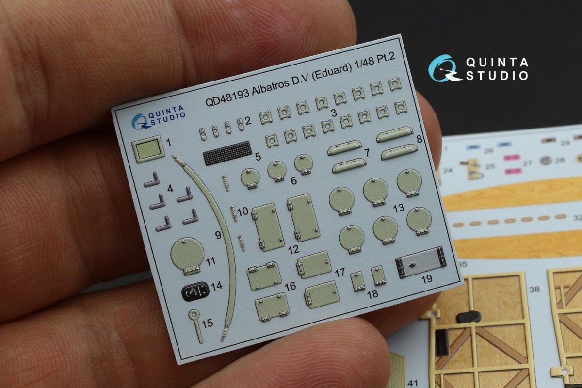 Quinta Studio QD48193 Albatros DV 3D-Printed &amp;amp; colored Interior on decal paper (Eduard) 1/48 – Bild 4