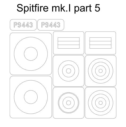 Omask 34017 Spitfire Mk.I part 5 (for Eduard 11143 camo F) 1/48