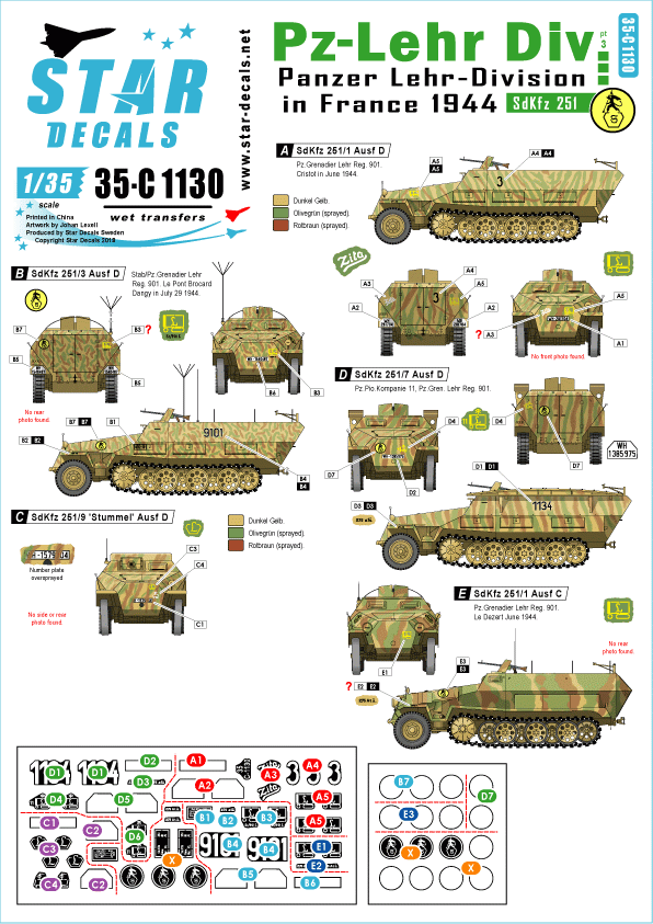 Star Decals 35-C1130 Panzer-Lehr Division #3 1/35