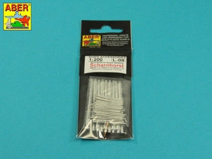 Aber 200L-08 Barrel set for battleship Scharnhorst 280mmx9 1/200