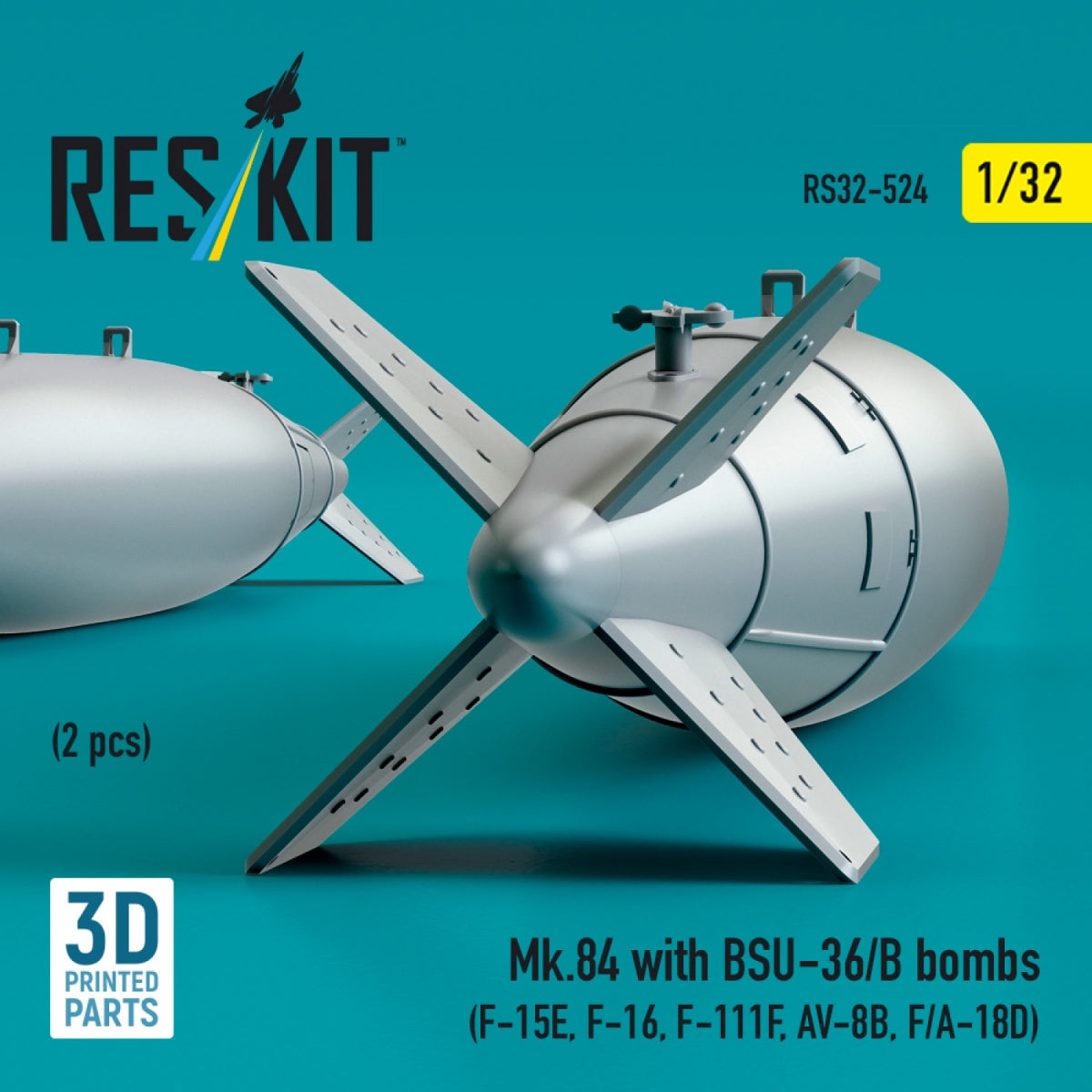 RESKIT RS32-0524 Mk.84 with BSU-36/B bombs (2 pcs) (3D Printed) 1/32 – immagine 3