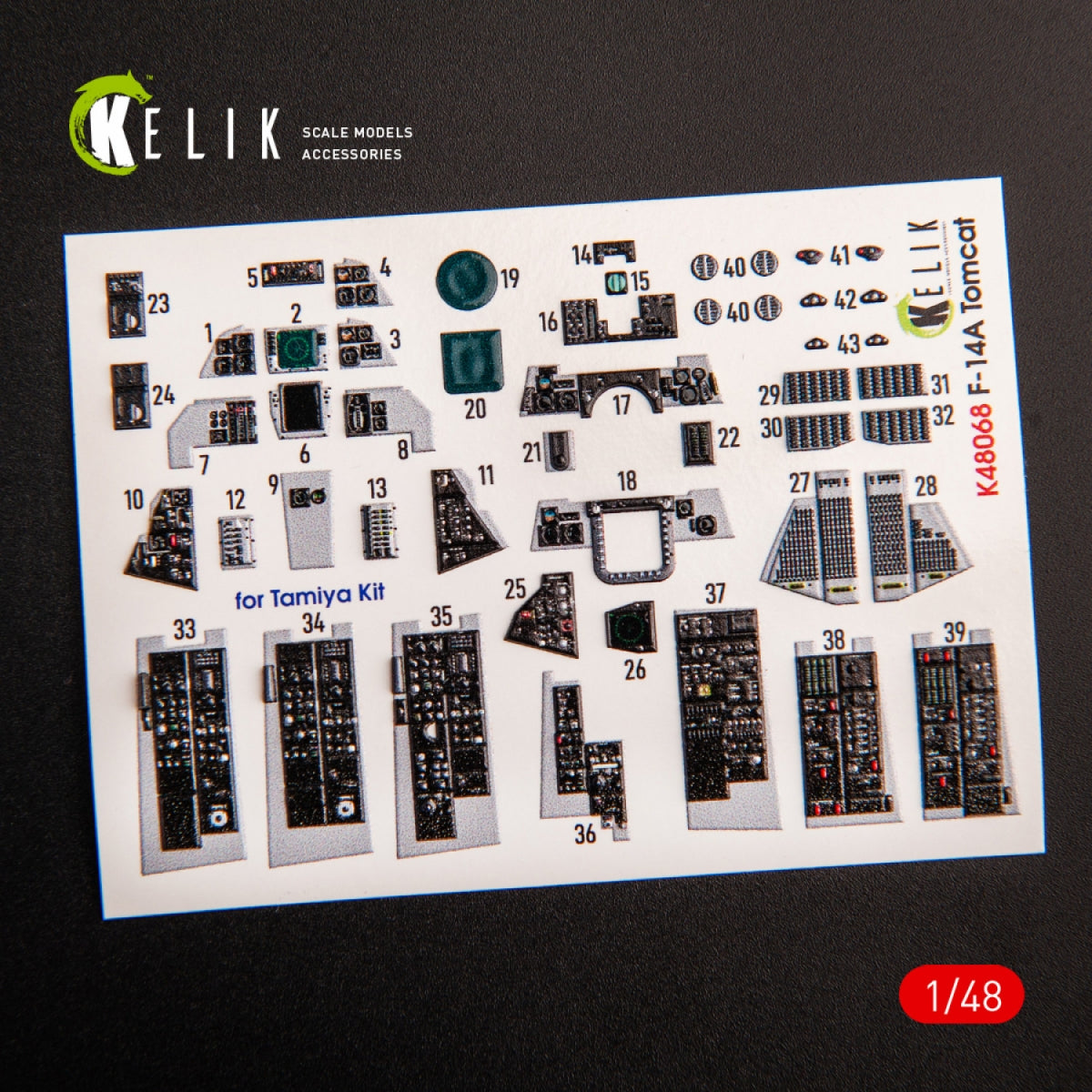KELIK K48068 F-14A TOMCAT LATE INTERIOR 3D DECALS FOR TAMIYA KIT 1/48 – image 2