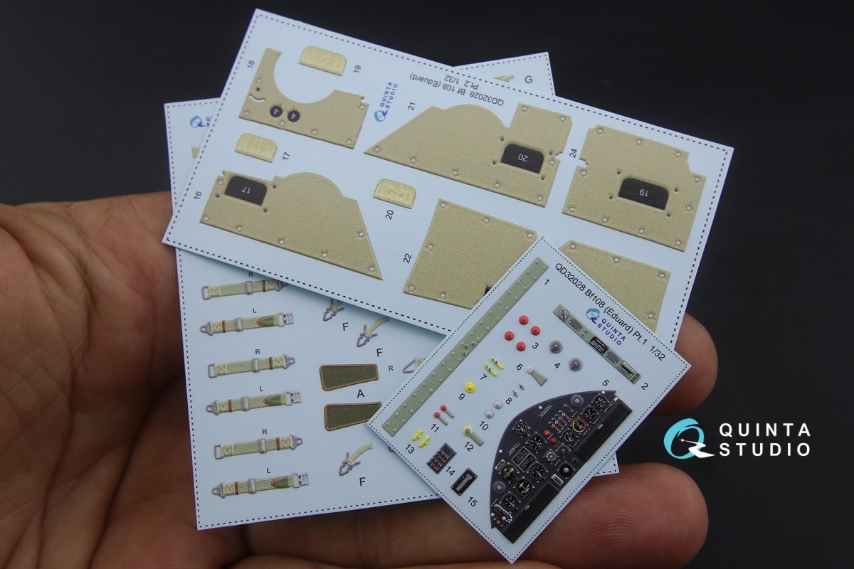 Quinta Studio QD32028 Bf 108 3D-Printed &amp;amp; colored Interior on decal paper (for Eduard kit) 1/32 – Bild 2