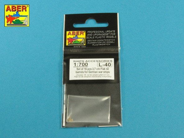 Aber 1/700L-40 Set of 16 pcs 3.7 cm Flak 42 gun barrels for German war ships 1/700 – immagine 4