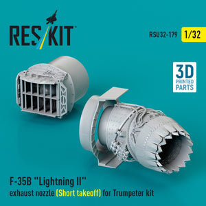 RESKIT RSU32-0179 F-35B &amp;quot;Lightning II&amp;quot; exhaust nozzle (Short takeoff) for Trumpeter kit (3D printed) 1/32