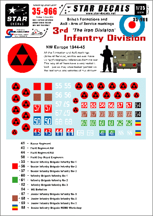 Star Decals 35-966 British 3rd Infantry Division 1/35