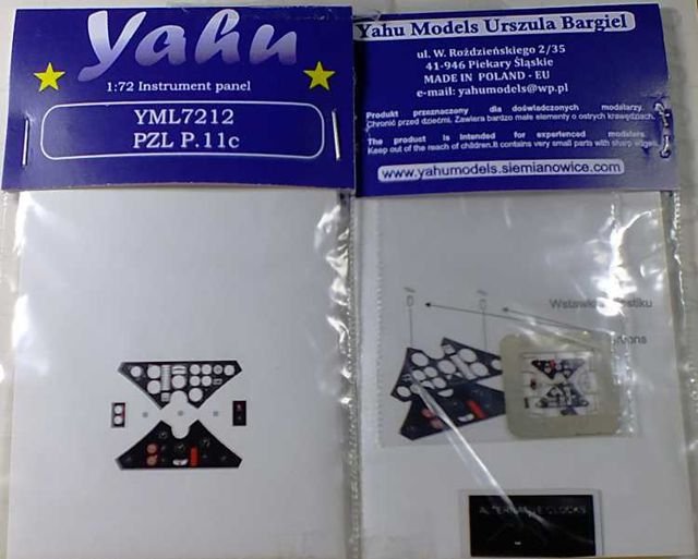 Yahu YML7212 PZL P.11c (Azur / Heller / PZW) 1/72