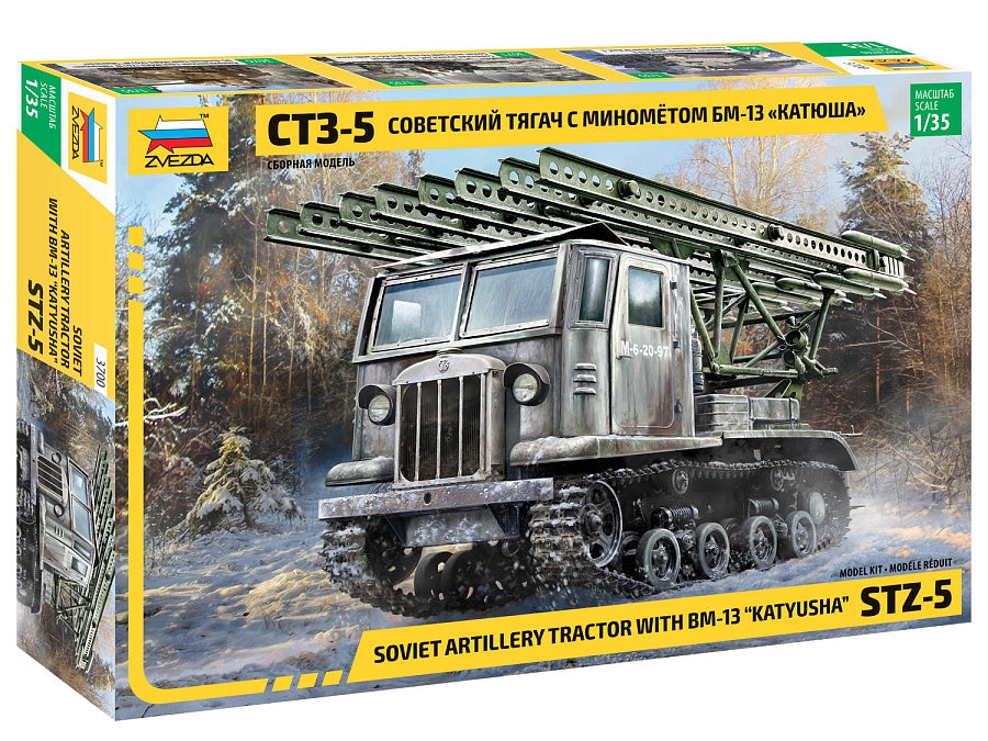 Tracteur d'artillerie soviétique Zvezda 3700 avec BM-13 Katyusha STZ-5 1/35 