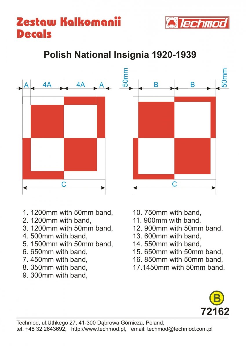 Techmod 72162 Insignes polonais 1920-39 (1/72)