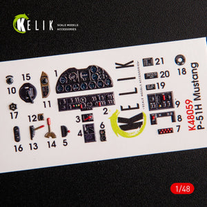 Kelik K48059 P-51H Mustang interior 3D decals for Modelsvit kit 1/48