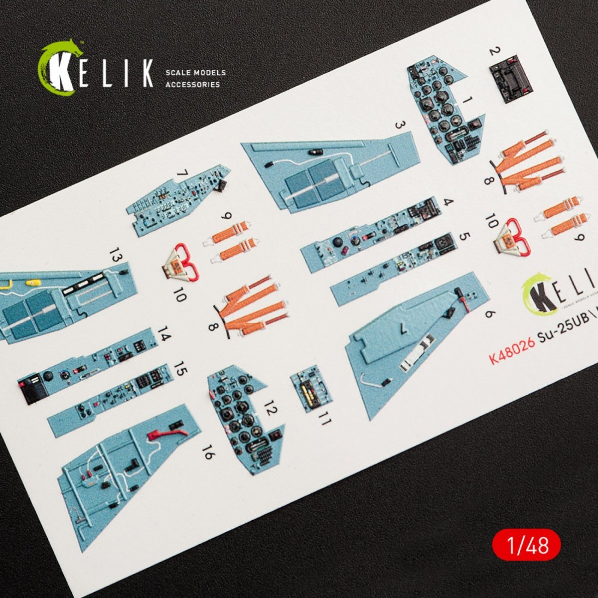 KELIK K48026 SU-25UB INTERIOR 3D DECALS FOR SMER/KP KIT 1/48 – image 5