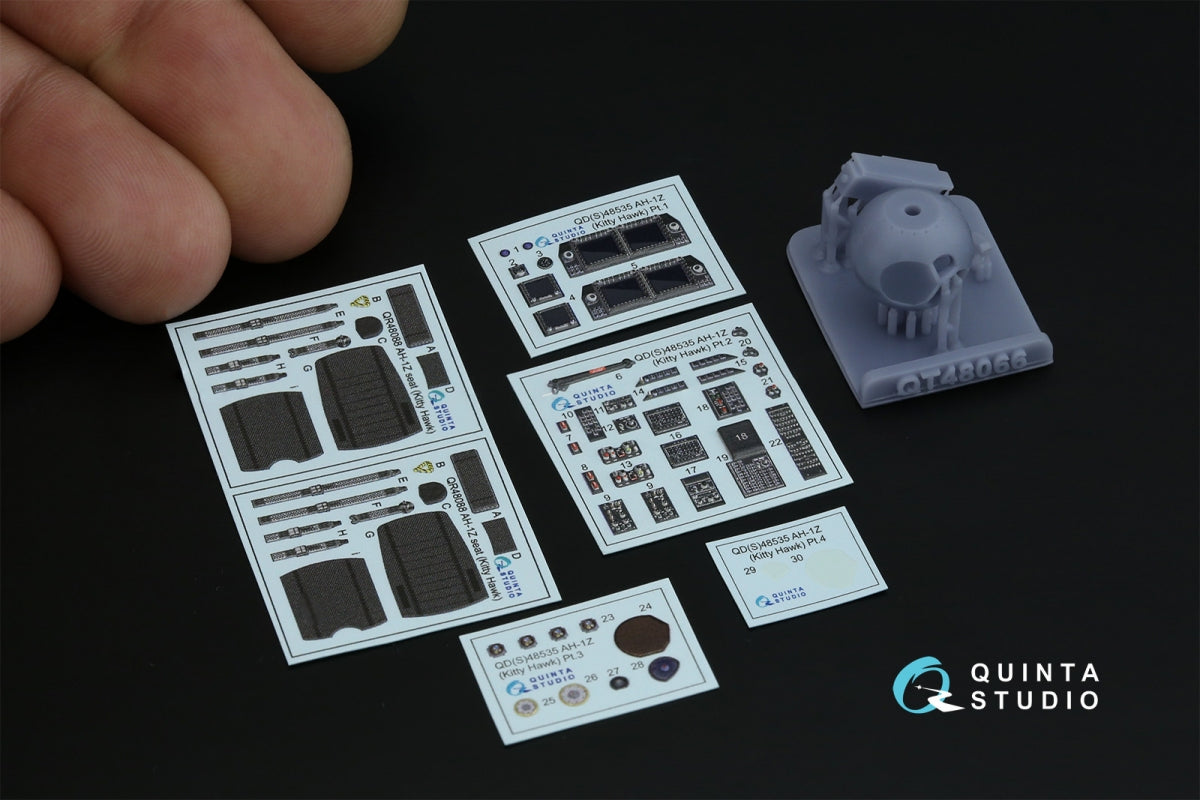 Quinta Studio QD+48535 AH-1Z Zulu Cobra/Viper 3D-Printed &amp;amp; colored Interior on decal paper (KittyHawk) (with 3D-printed resin parts) 1/48 – image 2