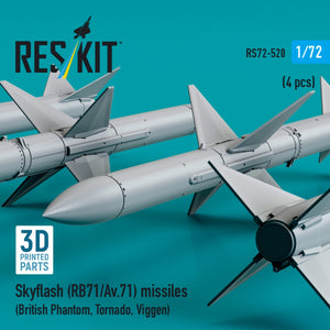 RESKIT RS72-0520 Skyflash (RB71/Av.71) missiles (4 pcs) (3D Printed) 1/72 – image 3