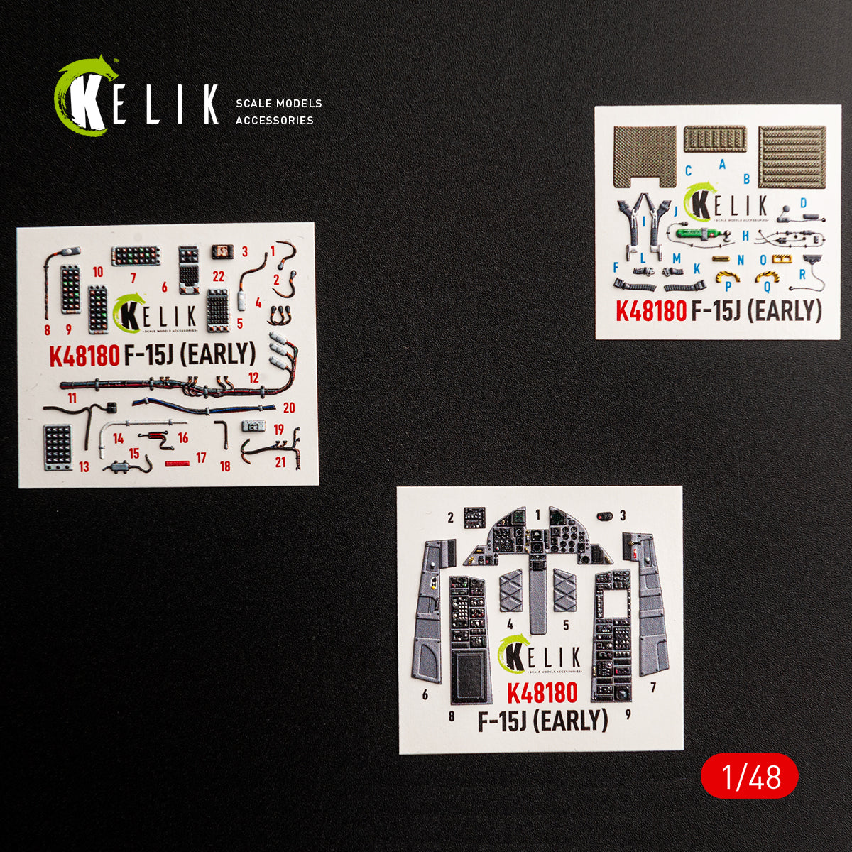 KELIK K48180 F-151 (Early) - interior 3D decals for Hasegawa kit 1/48 – imagen 2