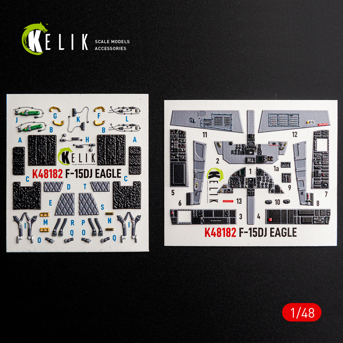 KELIK K48182 F-15D1 Eagle - interior 3D decals for Hasegawa kit (1/48) – image 2