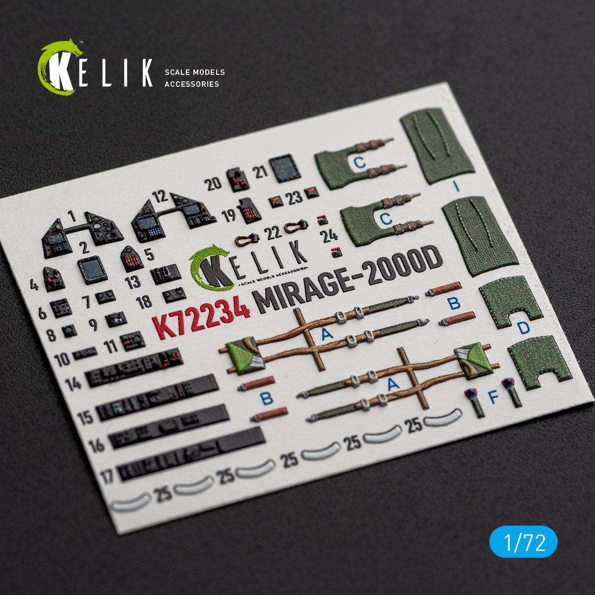 KELIK K72234 Mirage-20000 - interior 3D decals for DreamModel kit 1/72 – immagine 2