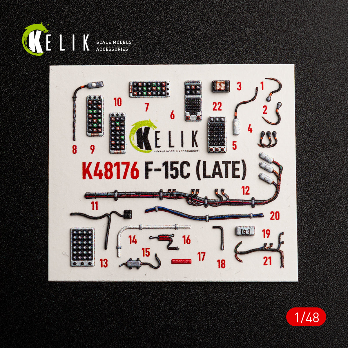 KELIK K48176 F-15C (Late) - interior 3D decals for Hasegawa kit 1/48 – imagen 5