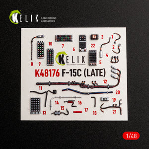 KELIK K48176 F-15C (Late) - interior 3D decals for Hasegawa kit 1/48 – imagen 5