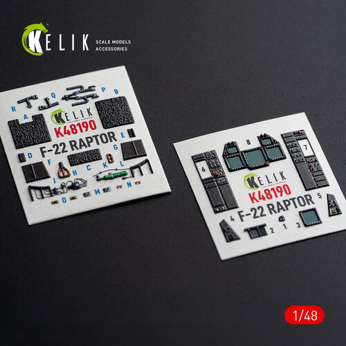 KELIK K48190 F-22 Raptor - interior 3D decals for Hasegawa kit 1/48